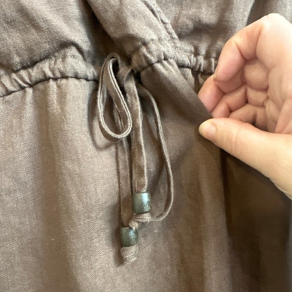 Boden 16L 100% Linen Brown Short Sleeve Midi Dress - Picture 4 of 6